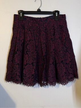 Banana Republic Lace Skater Skirt in Plum